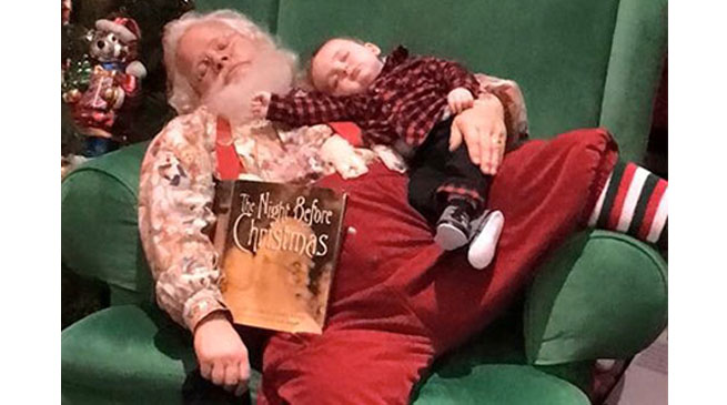 Even Santa shouldn't wake a sleeping baby!