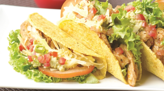 Chicken tacos and Guacamole