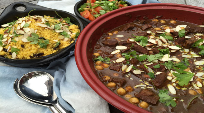 Lamb & date Moroccan tagine with citrus couscous