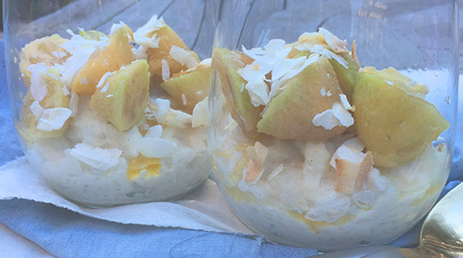 Coconut rice pudding