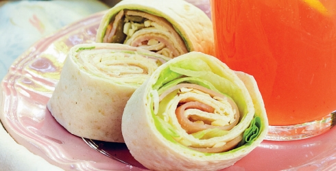 Ham Pickled Gherkin and Lettuce Wheels