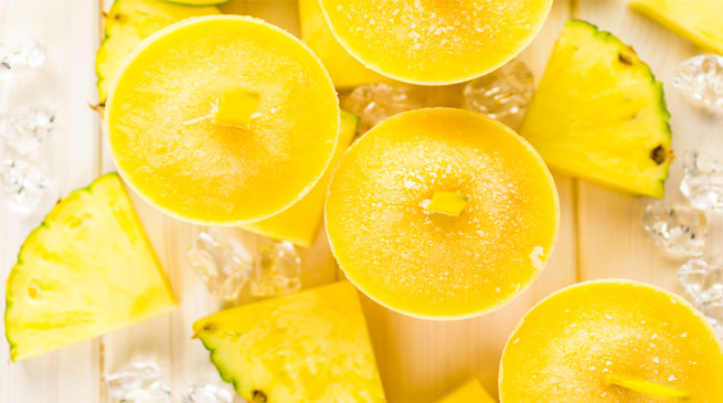 Coconut & pineapple ice pops
