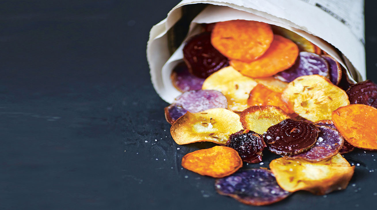 Oven-baked vege crisps