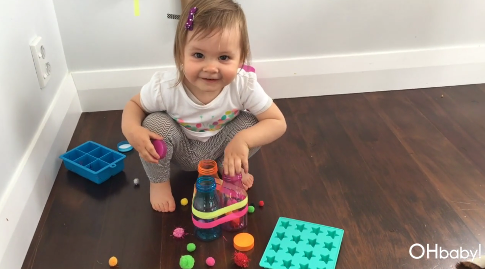 Entertain toddlers with a pom pom or ten